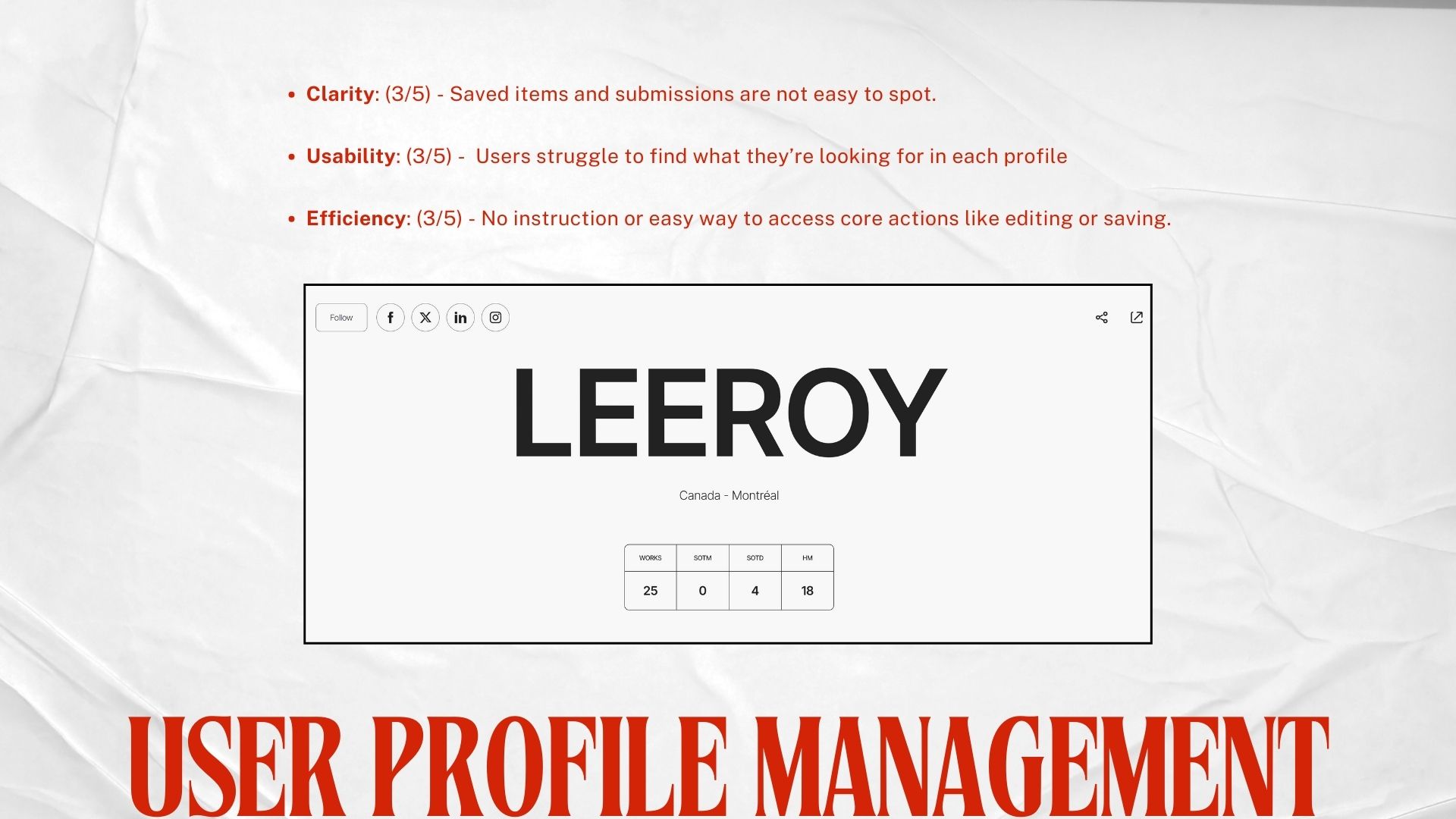 User profile management 1